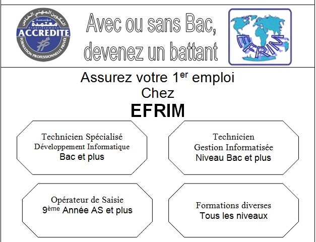 Ecole Francophone d'Informatique et Management - Fès - +212 5356-54936