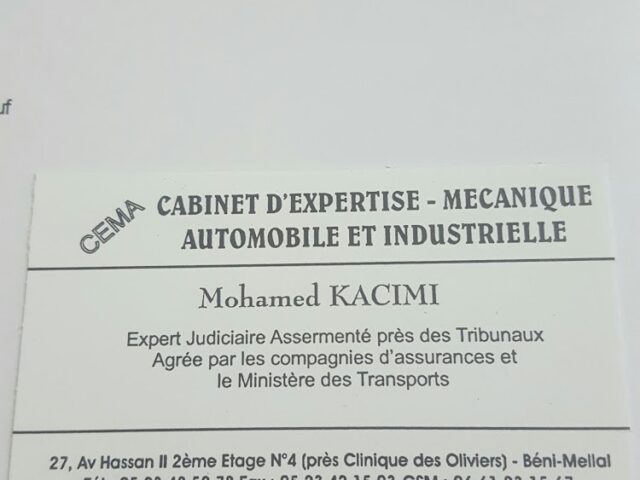 CABINET D'EXPERTISE KACIMI - Béni Mellal - +212 5234-85278