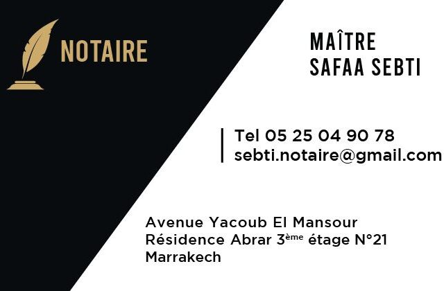 Maître Safaa SEBTI Notaire - Marrakech - +212 661-442741