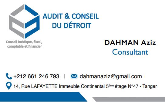 Cabinet d’Audit et conseil du Détroit - Tanger - +212 531-600015