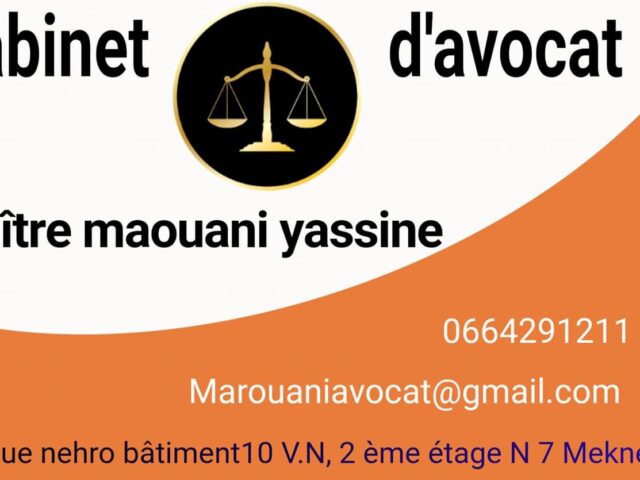 Cabinet d’avocat maître marouani yassine - Meknès - +212 664-291211
