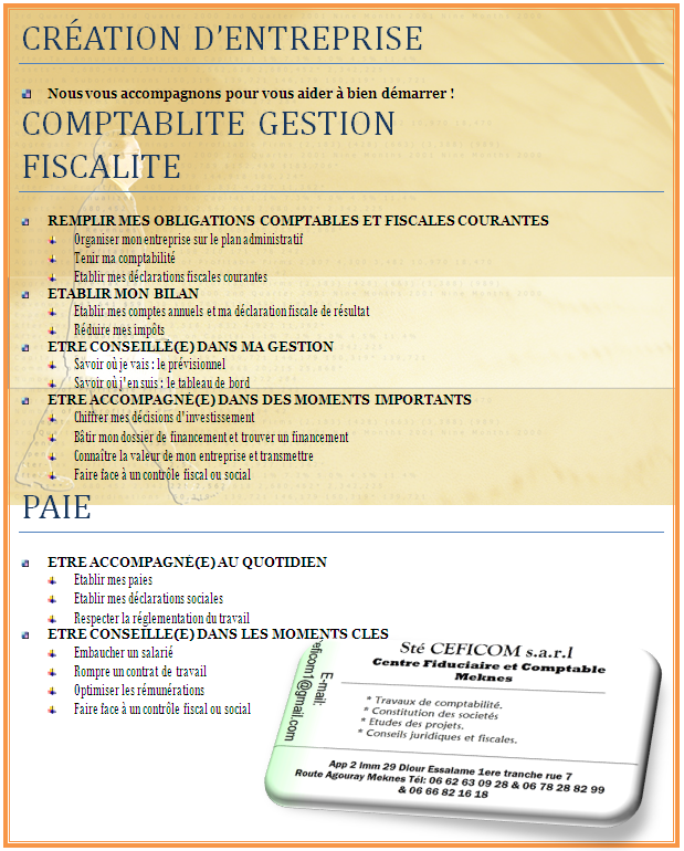 Centre Fiduciaire et Comptable Meknès (Ceficom)