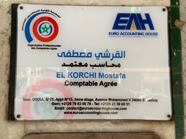 EURO ACCOUNTING HOUSE, Mostafa ELKORCHI, Comptable agréé par l'Etat - El Jadida - +212 620-725662
