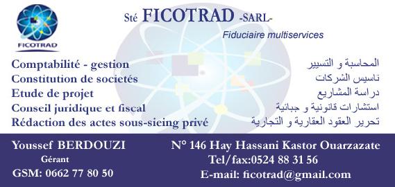 Sté FICOTRAD sarl - Ouarzazate - +212 5248-83156