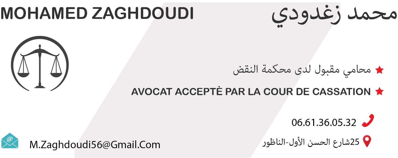 محمد زغدودي محام مقبول لدى محكمة النقض