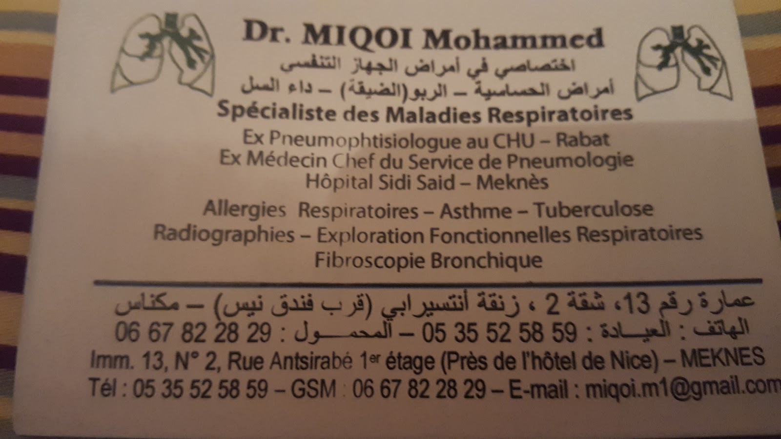 Cabinet de Pneumologie Dr MIQOI