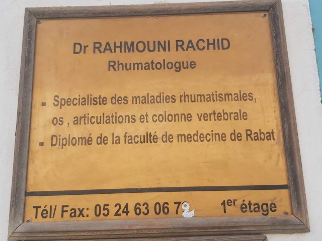 Docteur Rhumatologue RAHMOUNI Rachid - Safi - +212 5246-30672