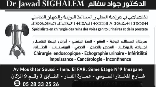 Dr sighalem urologue - Inezgane - +212 5283-32526