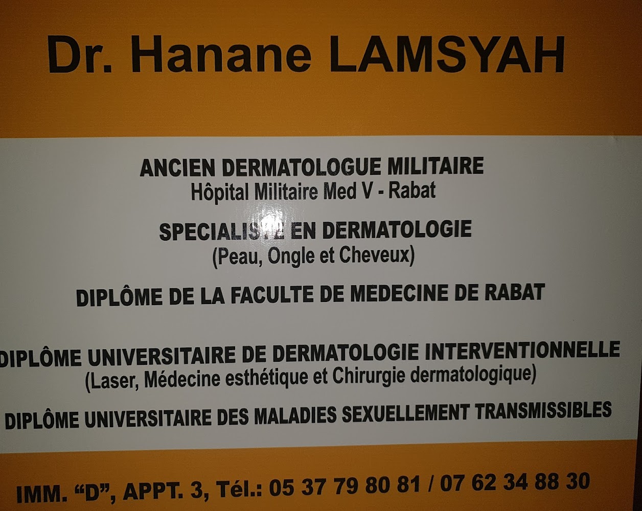 Cabinet de Dermatologie Dr.Hanane LAMSYAH
