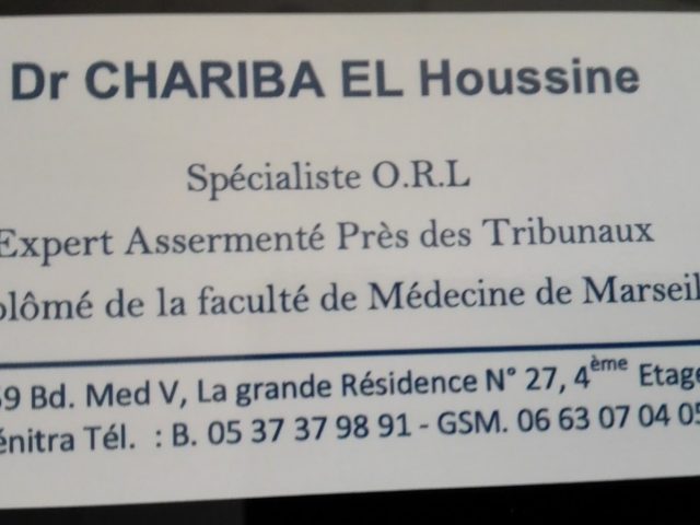 Chariba Elhoussine - Kénitra - +212 5373-79891