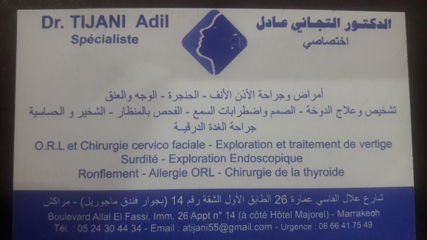 ORL Marrakech Dr Adil Tijani