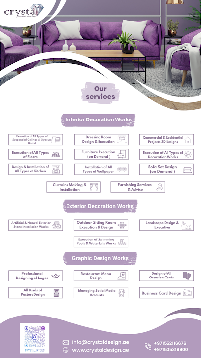 crystal decoration and interior design -