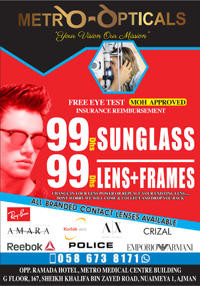 Metro Opticals - United Arab Emirates|Ajman|Nuaimiya St|Shaikh Khalifa Bin Zayed Road Metro Medical Center Building