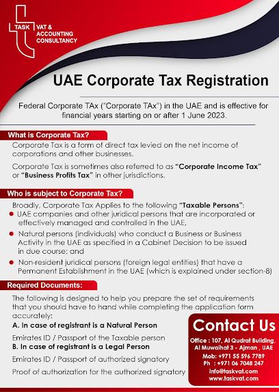 The Task VAT Consultancy & Businessmen Services LLC - United Arab Emirates|Al Muwaihat 3 - Ajman